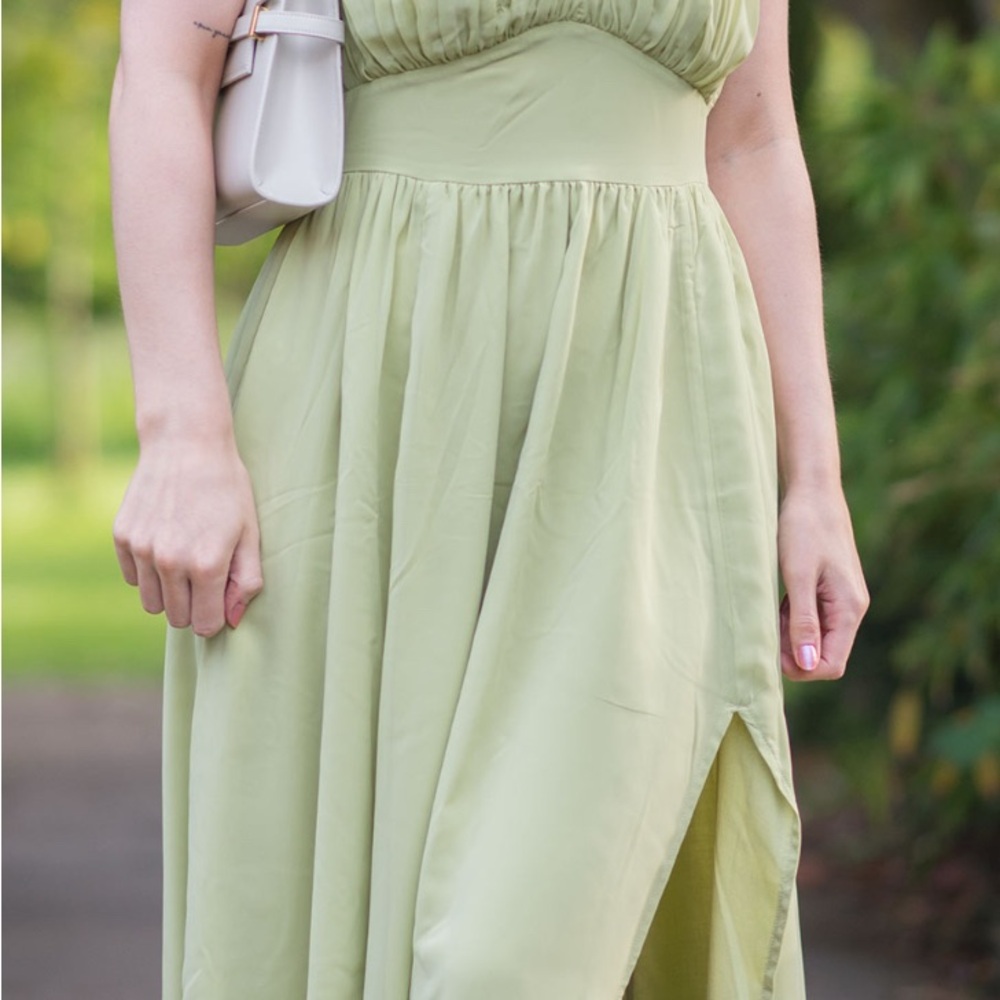 Abercrombie Light Green Maxi Dress with pockets
